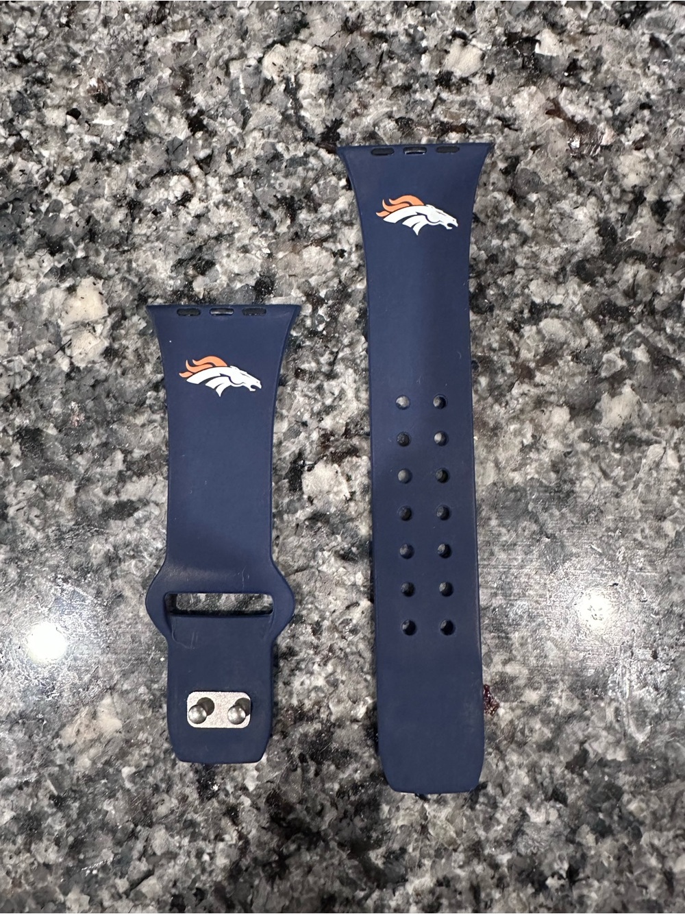 Denver Broncos Navy Silicone Apple Watch Band with Team Logo NFL